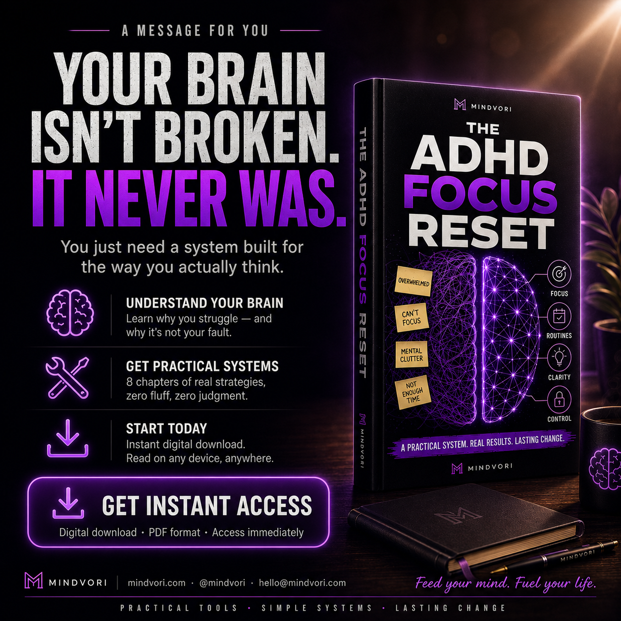 ADHD Focus Reset — The Practical System to Finally Feel in Control of Your Mind