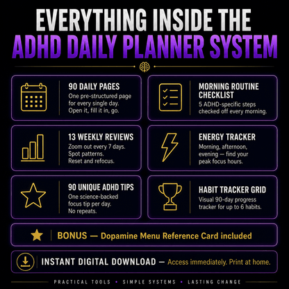 ADHD Daily Planner System — 90-Day Structure Built for Your Brain