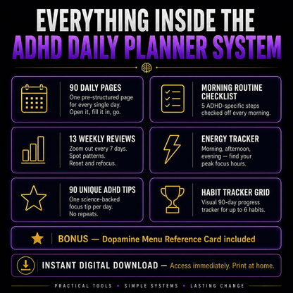 ADHD Daily Planner System — 90-Day Structure Built for Your Brain
