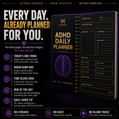 ADHD Daily Planner System — 90-Day Structure Built for Your Brain