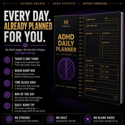 ADHD Daily Planner System — 90-Day Structure Built for Your Brain