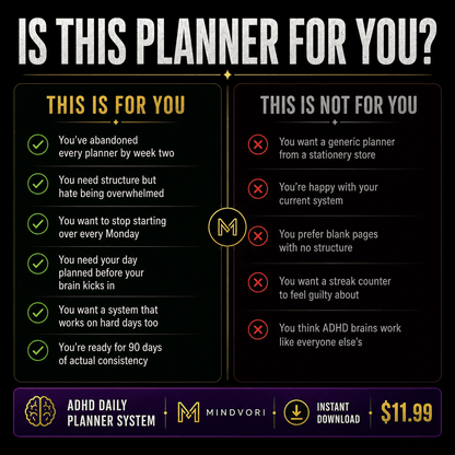 ADHD Daily Planner System — 90-Day Structure Built for Your Brain