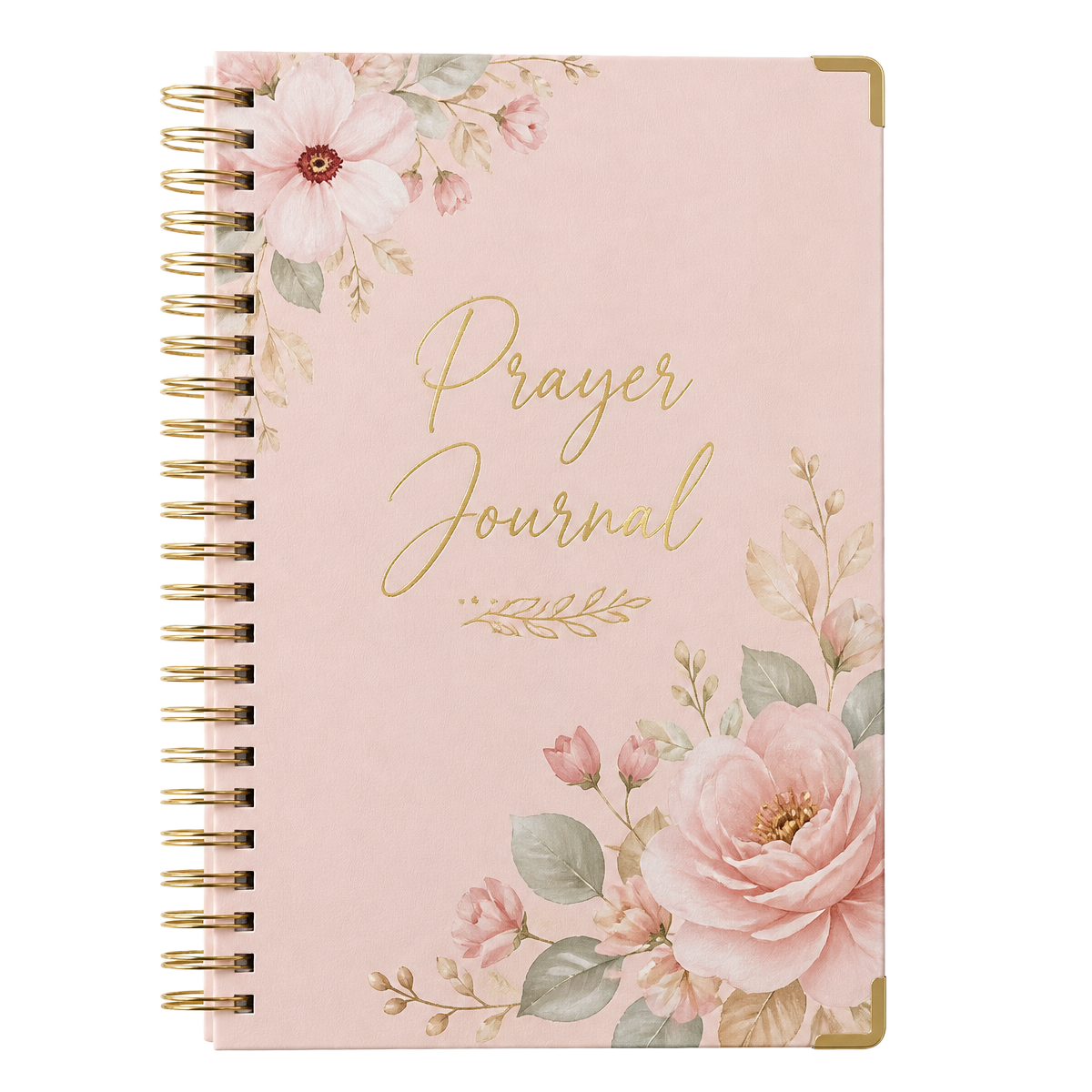 Blush pink Prayer Journal with gold script cover
